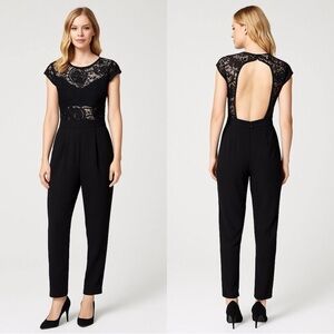 Bebe Black Lace Detail Madison jumpsuit